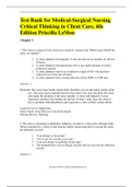 Test Bank for Medical-Surgical Nursing Critical Thinking in Client Care, 4th Edition Priscilla LeMon/ All Chapters With Correct Answers.