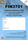 FIN3701 Assignment 2 (COMPLETE ANSWERS) Semester 2 2024 (232193) - DUE 16 September 2024