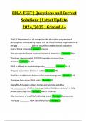 FBLA TEST | Questions and Correct Solutions | Latest Update 2024/2025 | Graded A+