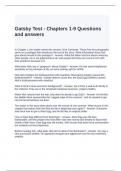 Gatsby Test - Chapters 1-9 Questions and answers