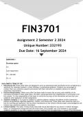 FIN3701 Assignment 2 (ANSWERS) Semester 2 2024 - DISTINCTION GUARANTEED