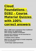 Cloud Foundations - D282 - Course Material Quizzes with 100- correct answers