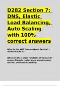 D282 Section 7 DNS, Elastic Load Balancing, Auto Scaling with 100- correct answers.