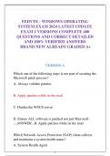 FEDVTE - WINDOWS OPERATING  SYSTEM EXAM 2024 LATEST UPDATE  EXAM 2 VERSIONS COMPLETE 400  QUESTIONS AND CORRECT DETAILED  AND 100% VERIFIED ANSWERS BRAND NEW ALREADY GRADED A+