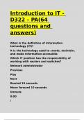 Introduction to IT - D322 – PA(64 questions and answers).