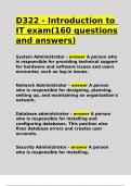 D322 - Introduction to IT exam(160 questions and answers)