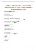 NURS 306 WEEK 5 QUIZ Latest Update Questions with Excellent Answers Graded A Guaranteed Pass 100%