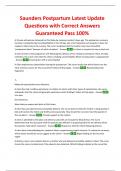 Saunders Peds Latest Update Comprehensive Questions with Correct Answers Guaranteed Pass