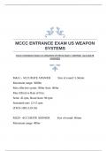 MCCC ENTRANCE EXAM US WEAPON SYSTEMS EXAM |VERIFIED |ACCURATE ANSWERS