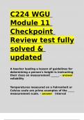 C224 WGU Module 11 Checkpoint Review test fully solved & updated.