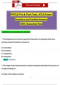 PHTLS Pre and Post-Test 10th Edition & ATLS Exam Questions and Verified Answers, 100% Guarantee Pass