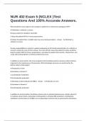  NUR 402 Exam 5 (NCLEX )Test Questions And 100% Accurate Answers.