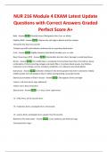 NUR 216 Module 4 EXAM Latest Update Questions with Correct Answers Graded Perfect Score A+