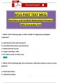 ATLS 10th Edition Post Test MCQ (2024 / 2025) Actual Questions and Verified Answers, 100% Guarantee Pass