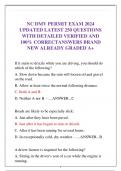 NC DMV PERMIT EXAM 2024 UPDATED LATEST 250 QUESTIONS WITH DETAILED VERIFIED AND 100% CORRECT ANSWERS BRAND NEW ALREADY GRADED A+ 