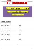 ACLS Post Test 1, 2, 3 & 4 Questions and Verified Answers (2024 / 2025), 100% Guarantee Pass