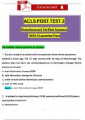 ACLS Post Test 2 Questions and Verified Answers (2024 / 2025) 100% Guarantee Pass