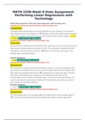 MATH 225N Week 8 Stats Assignment-Performing Linear Regressions with Technology