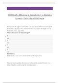 MATH 1280 Milestone 2_Introduction to Statistics (2020) – Graded A | MATH1280 Milestone 2_Introduction to Statistics (2020) – School Graded