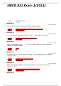 HSCO 511 3 possible Possible Questions And Correct  Answers