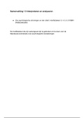 Samenvatting  Module 1.5 Interpreteren en Analyseren