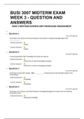 BUSI 3007 MIDTERM EXAM WEEK 3 - QUESTION AND ANSWERS