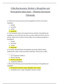 C785 Biochemistry Module 3 _ 2020 | Biochemistry Module 3 Myoglobin and Hemoglobin Quiz _ Graded A