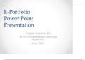 NR 512 Week 3 Assignment; e-Portfolio Project 2020.Chamberlain College Of Nursing