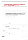  BIOL 1001 week 4 Introduction to Biology Exam – Week 4 With Answers