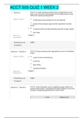 ACCT 505 QUIZ 1 WEEK 2 | GRADED A