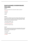 NR 602 / NR602 ADVANCED PATHOPHYSIOLOGY FINAL EXAM. QUESTION AND 100% CORRECT ANSWERS.