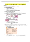 NUR 308 - ADULT HEALTH 2- EXAM 2 STUDY GUIDE.