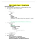 NUR 308 - Adult Health 2 -Exam 4 Study Guide. 