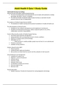 NUR 308 - Adult Health II Quiz 1 Study Guide.