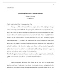 last paper  3 .docx  COM/PA523  Public Information Officer Communication Plan  Phoenix University  COM/PA523  Public Information Officer Communication Plan  Working as a Public Information Officer is complex because of the helping of changes within commun