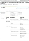 Nurs 615 Focused Exam: Community-Acquired Pneumonia - Week 13 Results | Turned In Subjective Data Collection: 29 of 29 (100.0%) LATEST UPDATE