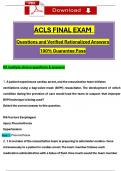 (2024 / 2025) ACLS Mock Exam and ACLS Final Exam Questions and Verified Rationalized Answers, 100% Guarantee Pass