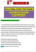 ACLS Final Exam TEST BANK (2024 / 2025) 400+ Questions and Verified Answers, 100% Guarantee Pass