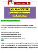 ACLS Mock Exam (2024 / 2025) Questions and Verified Answers, 100% Guarantee Pass