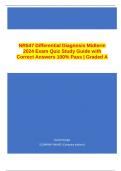 NR547 Differential Diagnosis Midterm 2024 Exam Quiz Study Guide with Correct Answers 100% Pass | Graded A