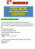 ACLS Post Test 2 Actual Questions with Verified Answers (2024 / 2025), 100% Guarantee Pass