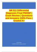 NR 511 Differential Diagnosis Final PMHNP | Exam Review | Questions and Answers 100% Pass | Graded A+