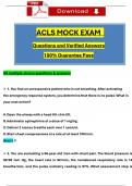 ACLS Mock Exam (2024 / 2025) Actual Questions with Verified Answers, 100% Guarantee Pass