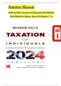 Solution Manual for McGraw-Hill's Taxation of Individuals 2024 Edition, 15th Edition. ISBN13: 9781265364816. By Spilker, Ayers, All Chapters 1 - 14 Complete, Latest Edition