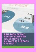 PRN 1409 EXAM 1 REVIEW FINISHED (QUESTIONS & ANSWERS) ALREADY PASSED!!