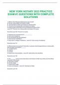 NYS NOTARY PUBLIC EXAM 2023 QUESTIONS WITH COMPLETE SOLUTIONS