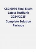 CLG 0010 Final Exam Latest TestBank 2024/2025 Complete Solution Package