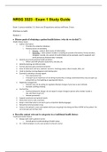 NRSG 3323 - Exam 1 Study Guide.