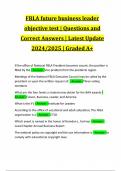 FBLA future business leader objective test | Questions and Correct Answers | Latest Update 2024/2025 | Graded A+