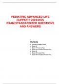 PEDIATRIC ADVANCED LIFE  SUPPORT 2024/2025  EXAM|STANDARDIZED QUESTIONS  AND ANSWERS